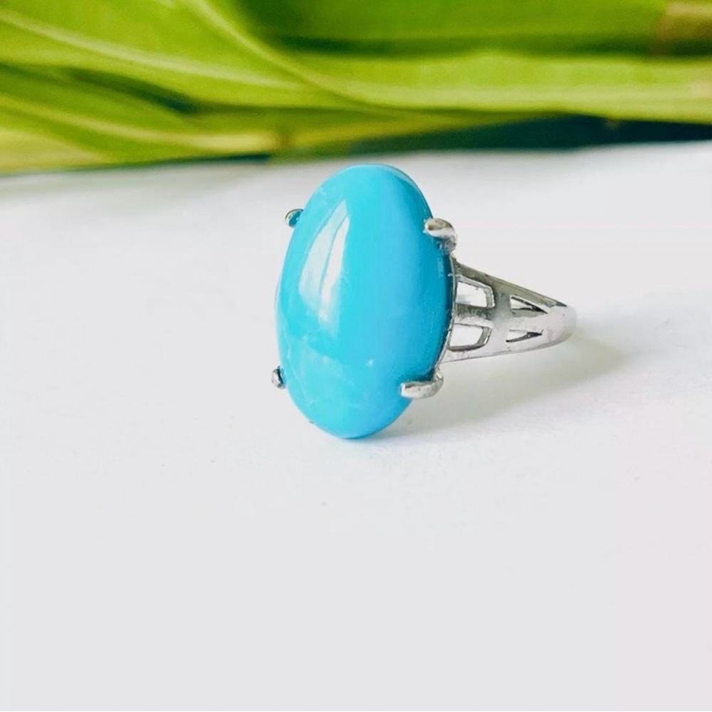 Natural Gemstone Turquoise Ring,Sleeping Beauty Value For Money Unique Jewelry